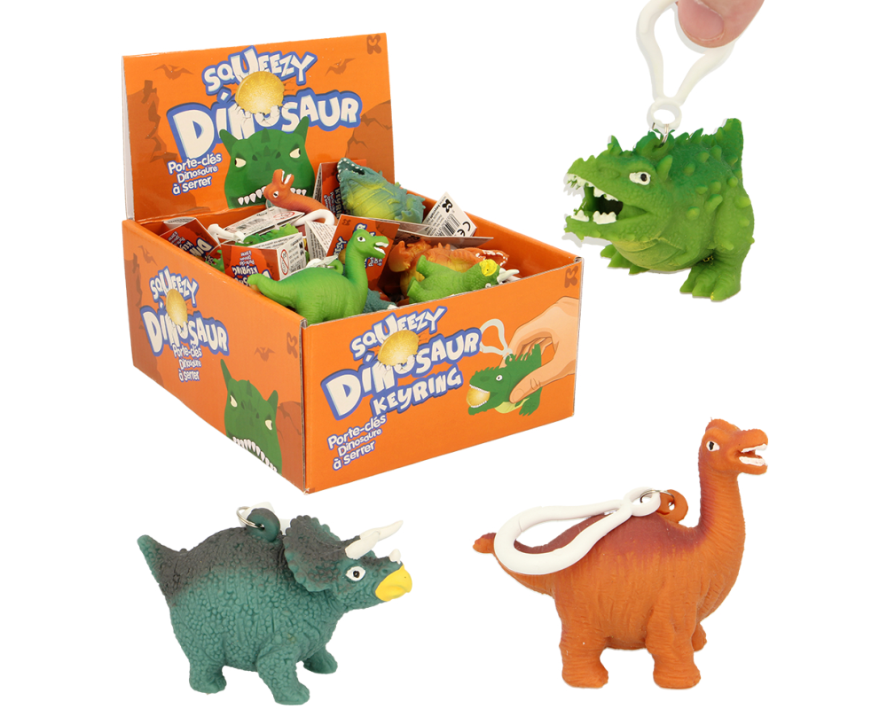 ROOST Schlüsselanhänger NV378 Quetsch Dino ass.