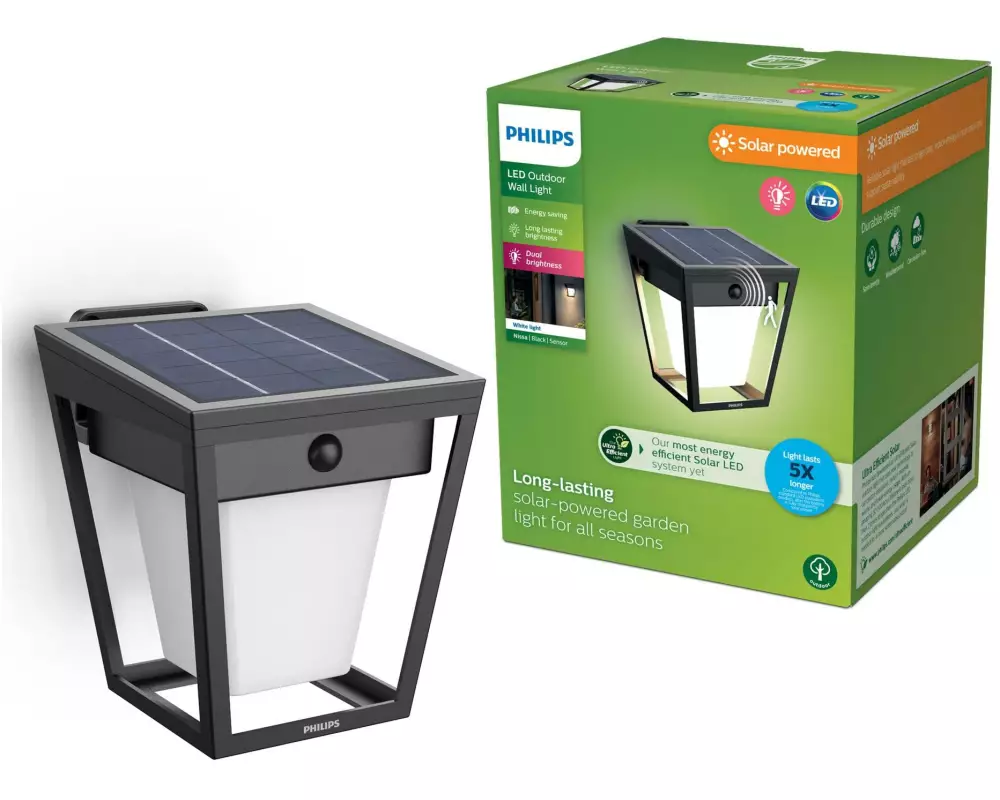 Philips Nissa Wand Solar UE 3000K schwarz
