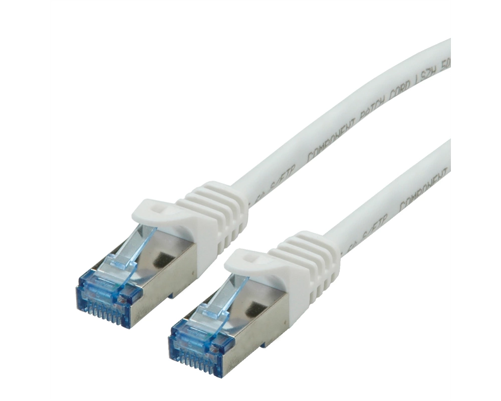 ROLINE Patchkabel Cat.6A S/FTP (PiMF), Component Level, LSOH, weiß, 0,3 m