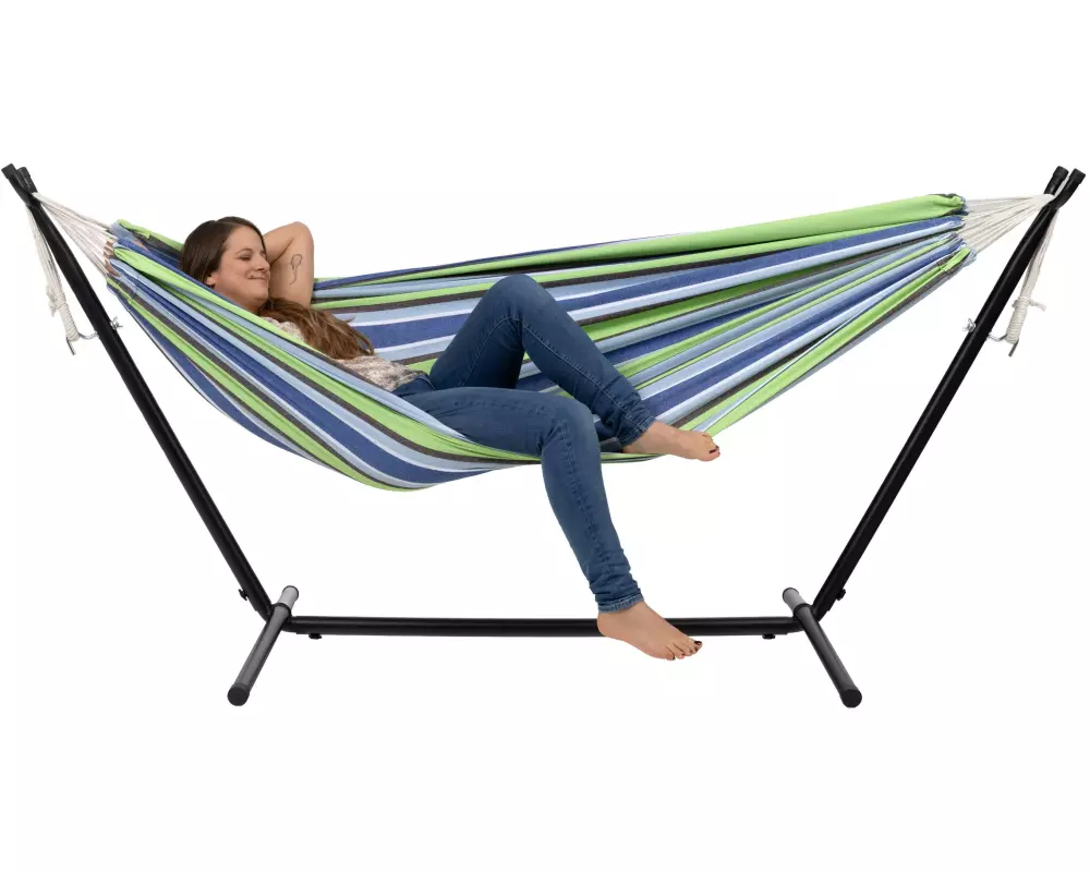 KOOR Doppelhängematte Nuvola mit Gestell, blau-grün