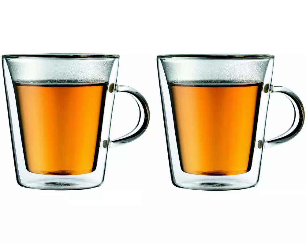 Bodum Thermotasse Canteen 200 ml, 2 Stück, Transparent