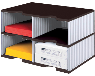 STYRO Styrodoc duo Jumbo 268-02228 schwarz/grau 4 Fächer