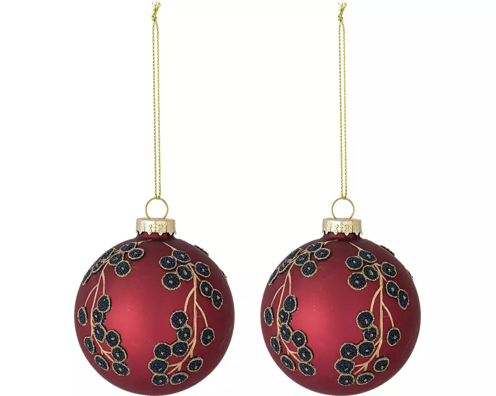 Bloomingville Weihnachtskugel Camia 2 Stück, Rot