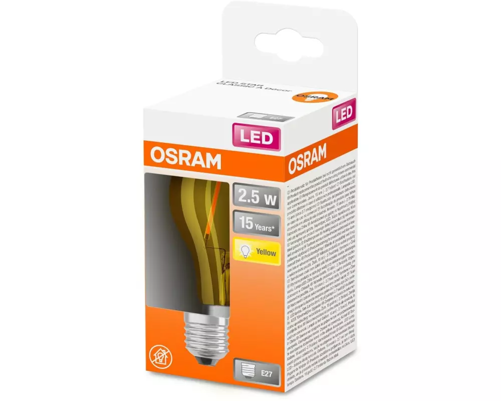 OSRAM Lampe Star Décor Gelb, 2.5W, E27 Warmweiss (WW)