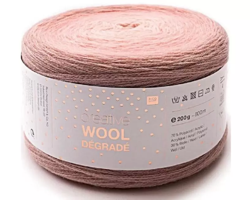Rico Design Wolle Creative Wool Dégradé 200 g Puder