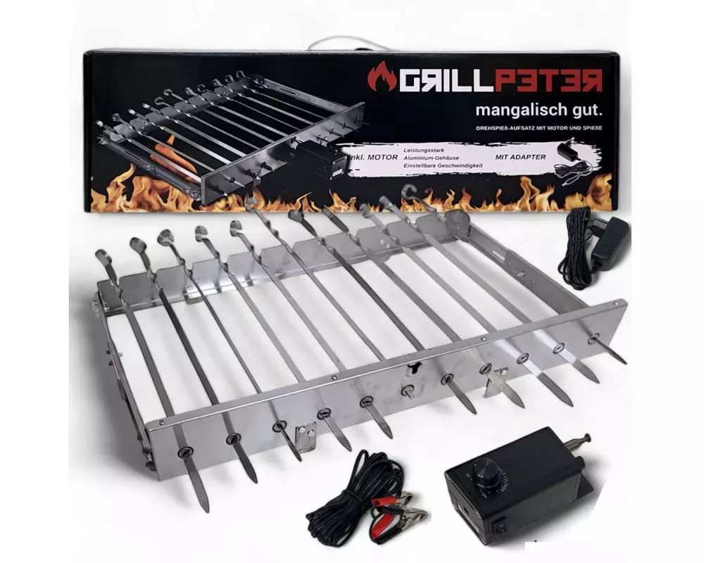 GRILLPETER Drehspiessaufsatz für 11 Spiesse