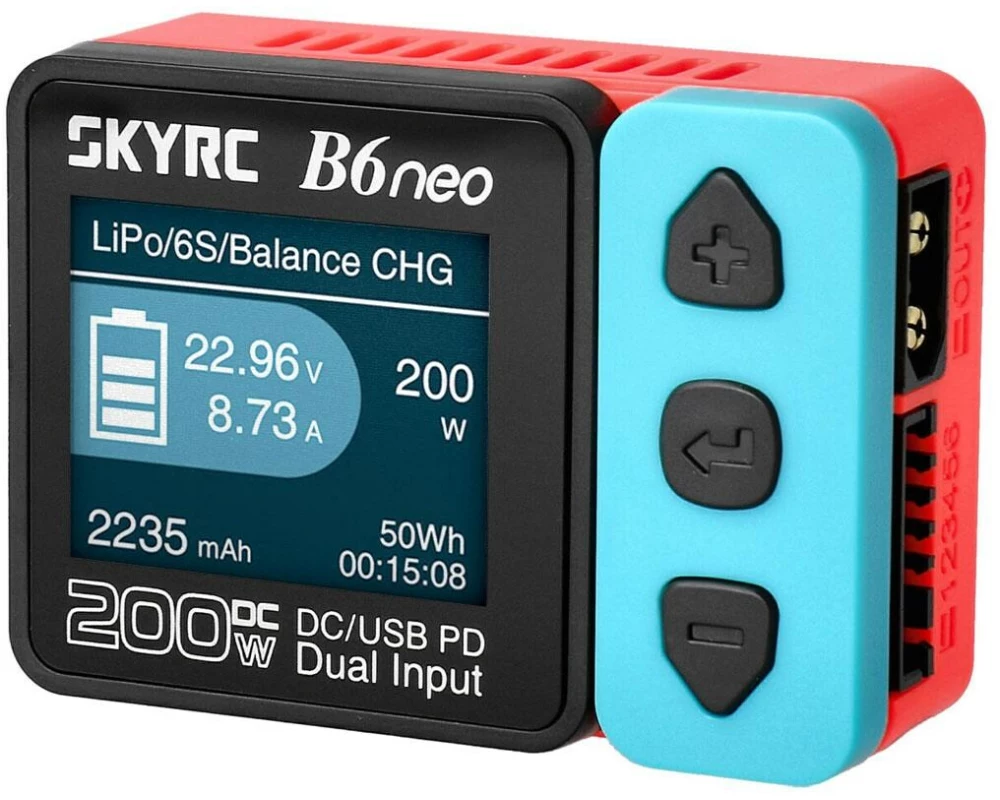 SKYRC Ladegerät B6neo, 200W DC, 1-6S Blau/Rot
