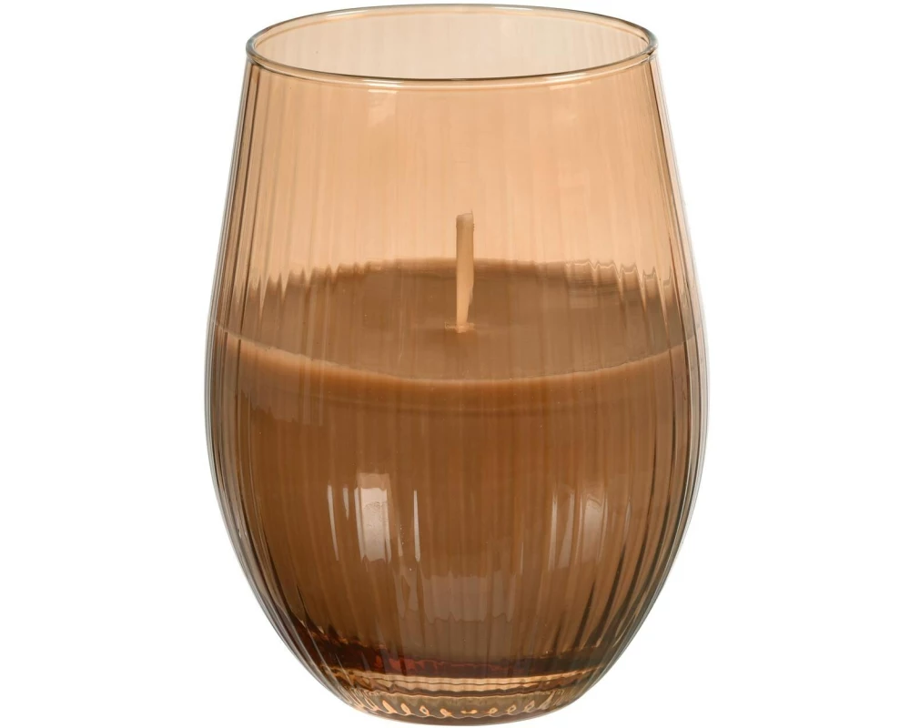 Duni Kerze im Glas Ritz 12.5 cm x 7.6 cm, Braun , Braun