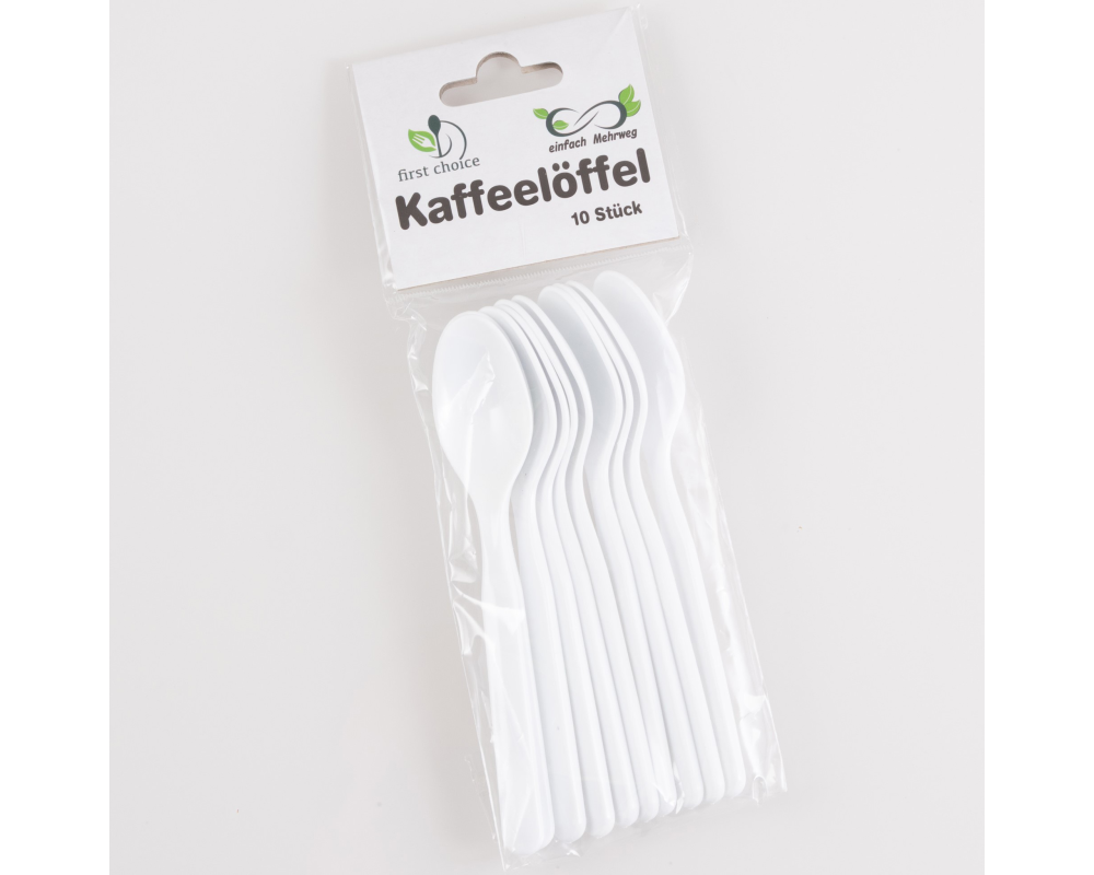ELCO Kaffeelöffel aus Kunststoff 10041120-001 Mehrweg weiss, 10Stk.