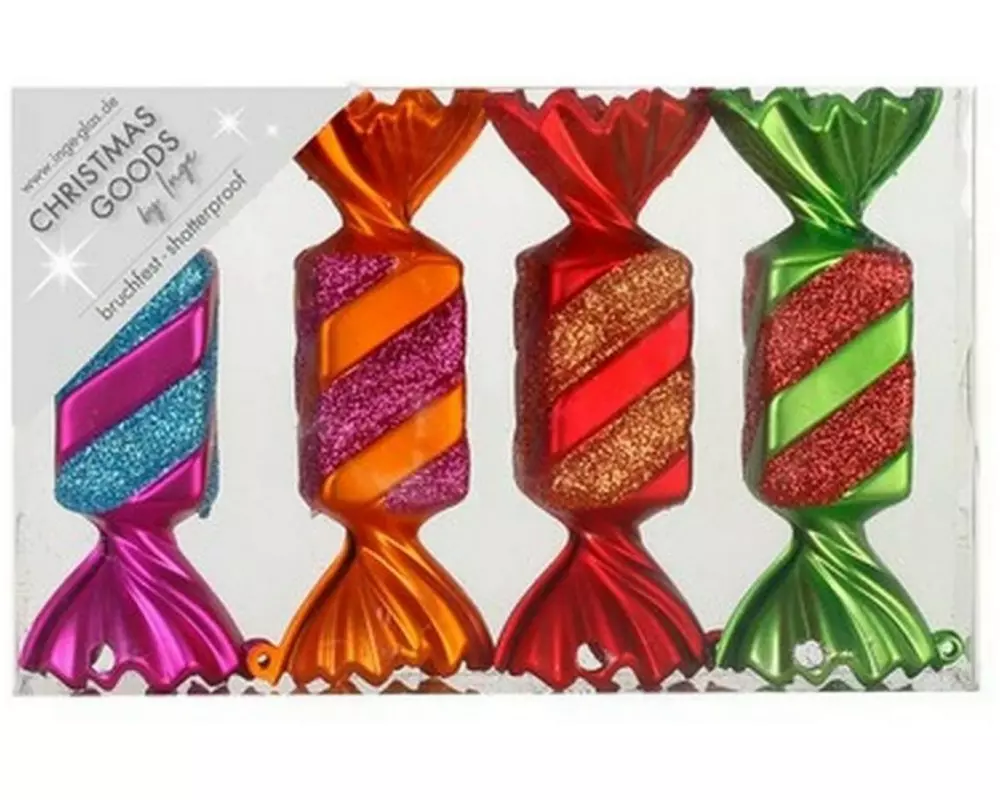 INGES CHRISTMAS DECOR Weihnachtsschmuck Bonbon 4 Stück, Mehrfarbig