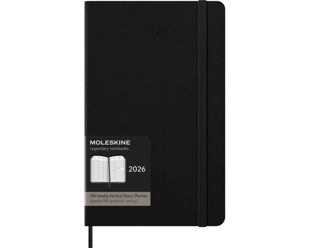 MOLESKINE Agenda Pro Large 2026 DHB12PRO3Y26 1W/2S schwarz HC 13x21cm