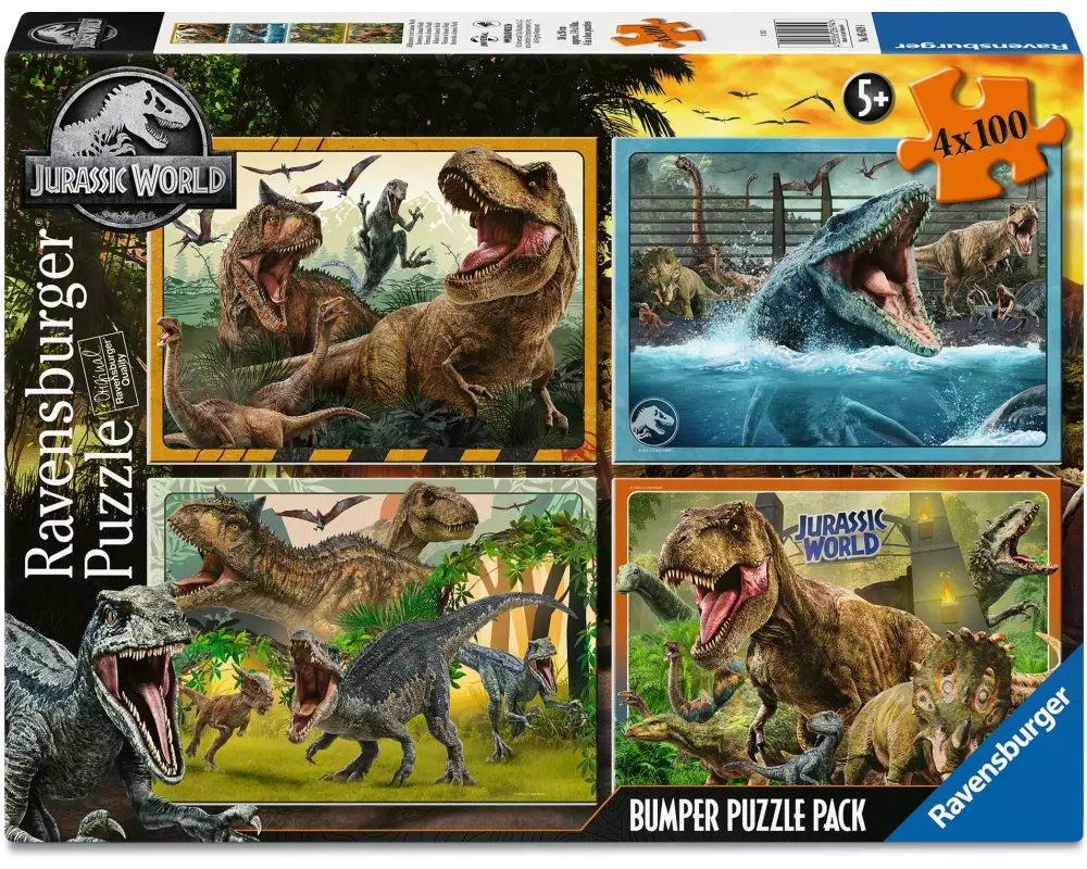 Ravensburger Puzzle Jurassic World Bumper Pack 4 x 100 Teile