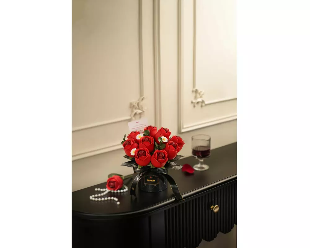 Rolife Bausatz Red Rose Bouquet 3D-Holzpuzzle