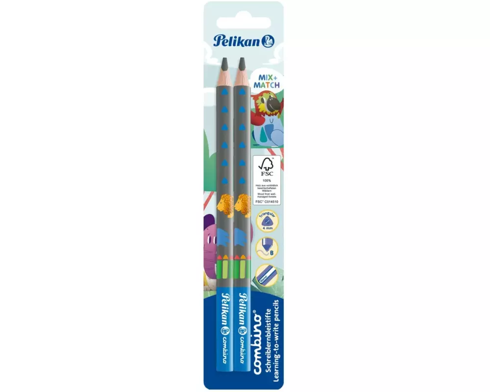 Pelikan Bleistift Combino Triangular 2 Stück, Blau