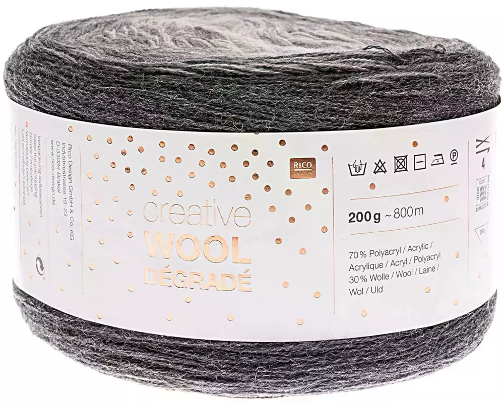 Rico Design Wolle Creative Wool Dégradé 200 g Grau