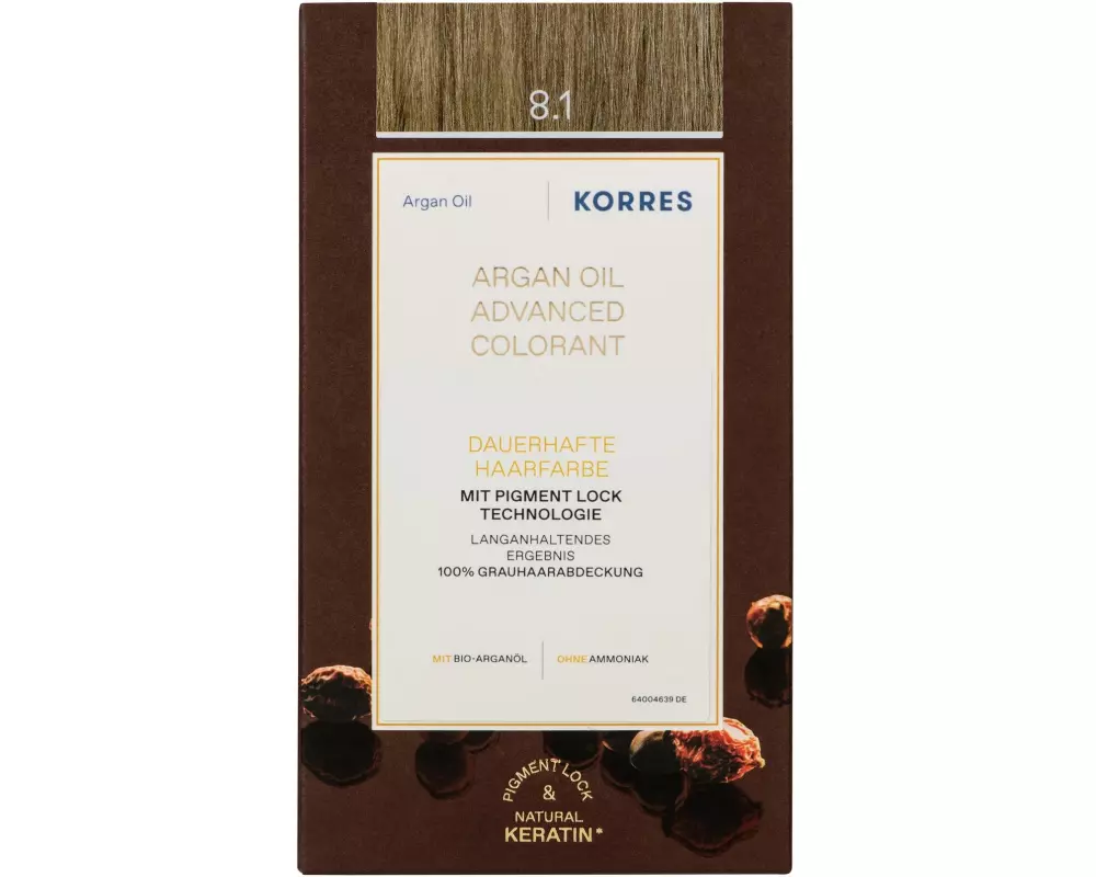 KORRES Permanente Haarfarbe Argan Oil 8.1 Licht Aschblond 145 ml