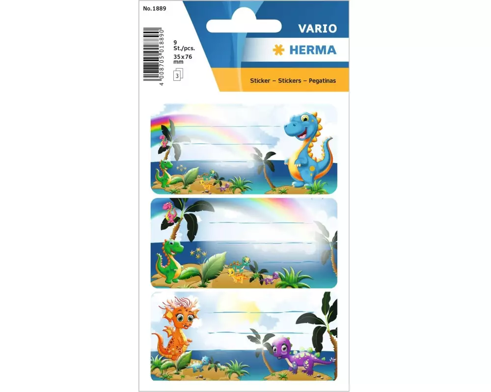 Herma Stickers Schuletiketten Dinos