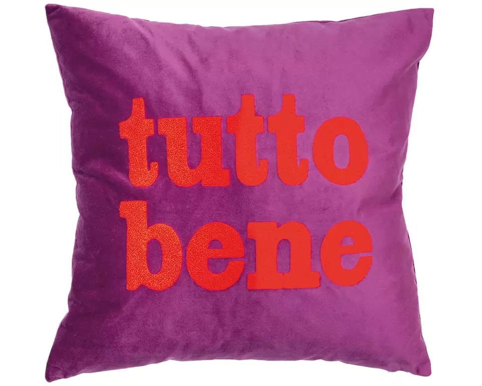 pad Kissen Letters Tutto Bene Berry Beere , 45 x 45 cm