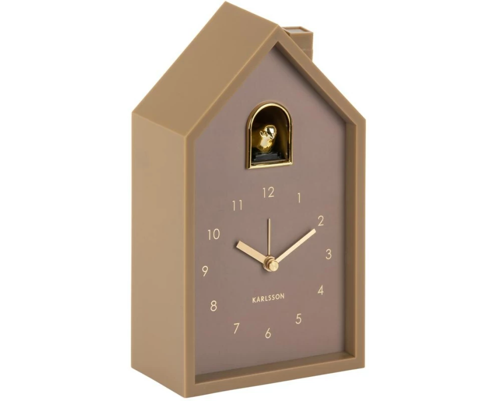 KARLSSON Wecker Modern Cuckoo Oro Mocha Brown