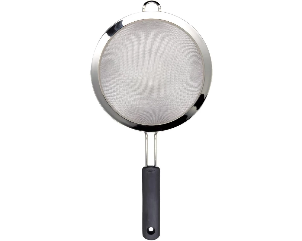 Oxo Good Grips Abtropfsieb 20 cm, Schwarz/Silber