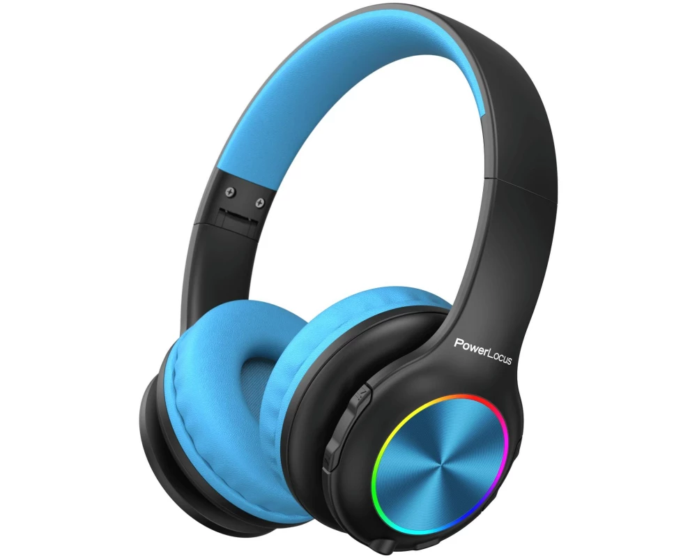 PowerLocus PLED Kinder Over-Ear Schwarz Blau