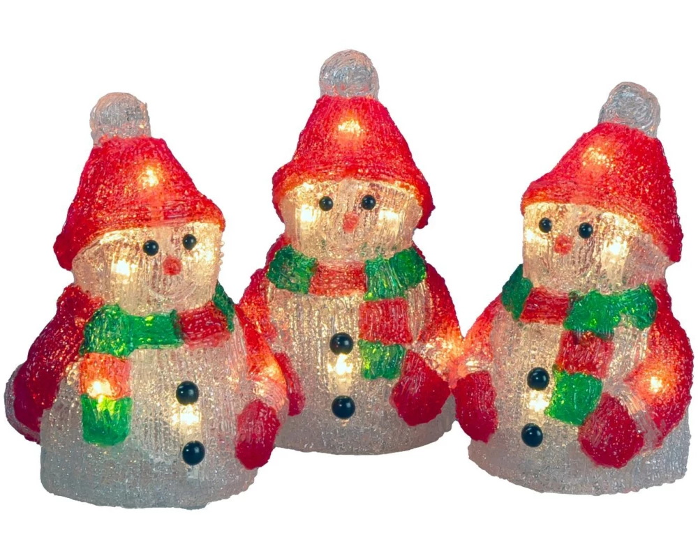 Konstsmide LED Acryl Schneemann 3er Set