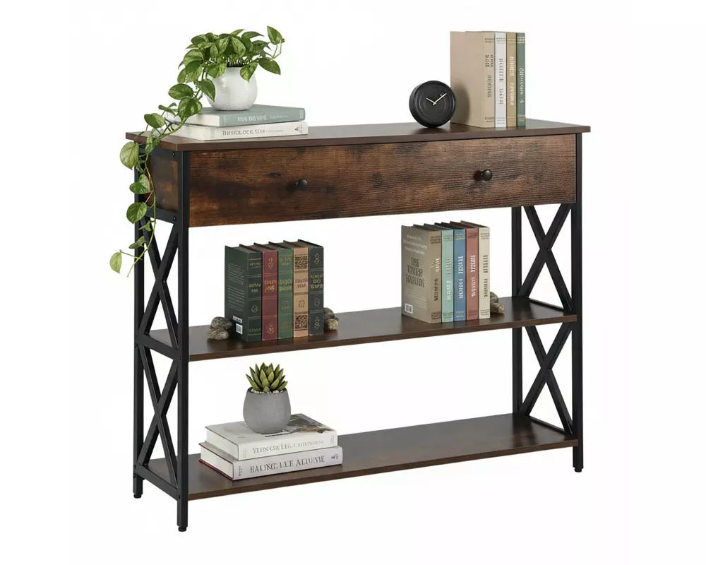 relaxdays Konsolentisch 80 x 100 x 30 cm Schwarz