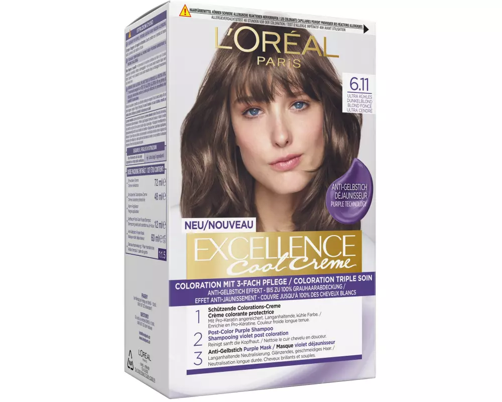 L'Oréal Paris Haarcoloration Cool Crème 6.11 Ultra Kühles Dunkelblond