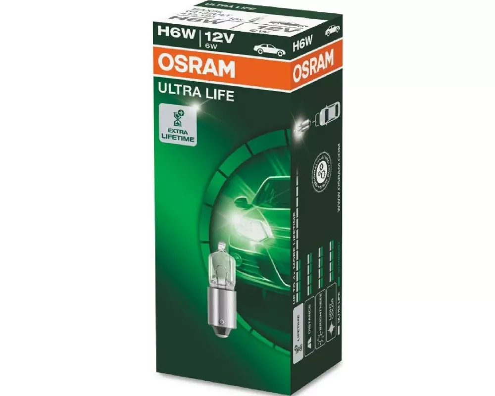 OSRAM Glühlampe ULTRA LIFE 12V 6W BAX9s PKW