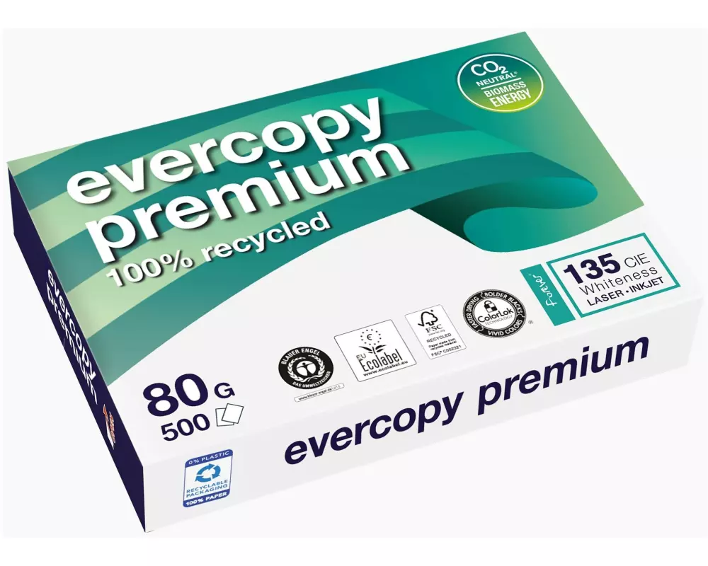 Evercopy Kopierpapier Premium A3, Weiss, 80 g/m², 500 Blatt