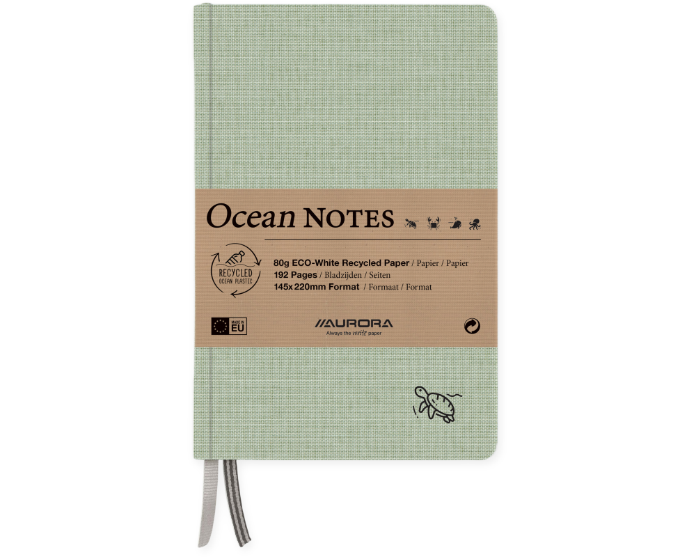 AURORA OCEAN NOTES A5 2396RTG grün, liniert 192 Seiten