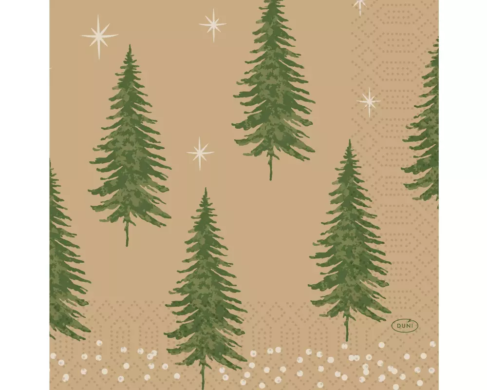 Duni Weihnachtsservietten Humble Trees, 33 x 33 cm, 50 Stück