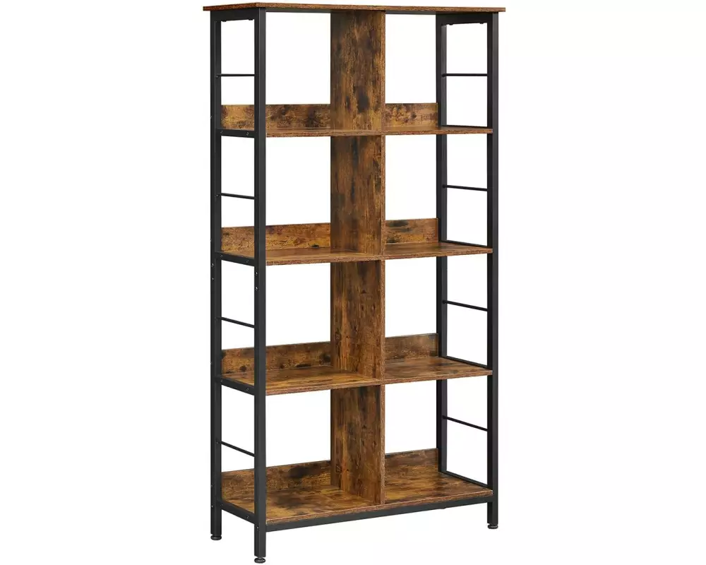 VASAGLE Regal mit 8 Fächern Schwarz/Braun