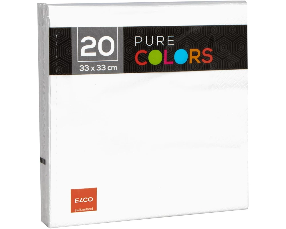 ELCO Papierservietten Weiss 33 cm x 33 cm