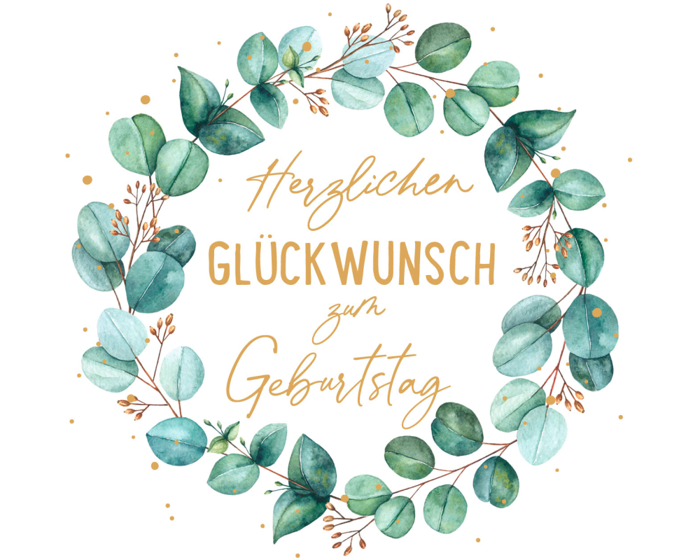 ABC Geburtstagskarte B6 51144 Blätterkranz