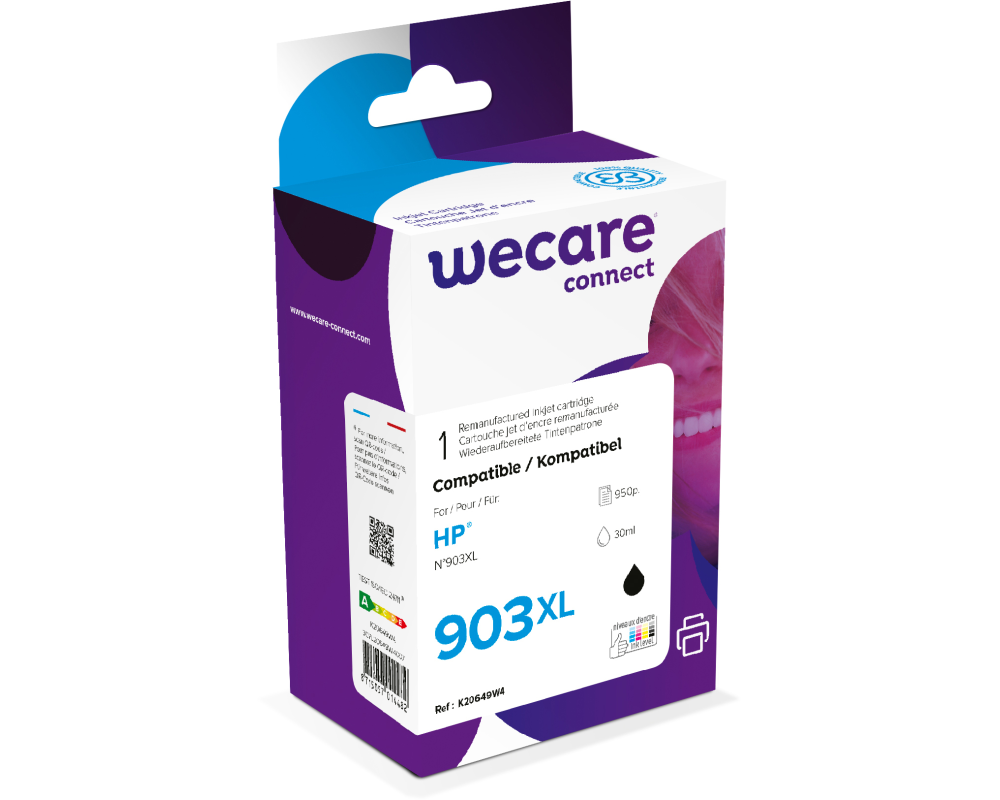 WECARE Tinte 903XL rebuilt schwarz T6M15AEWE z.HP OfficeJet 6950 30ml