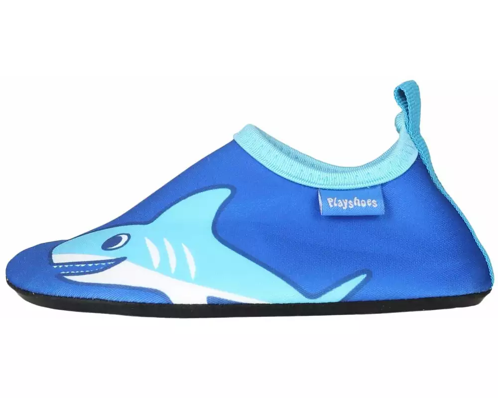 Playshoes Badeschuhe Barfuss Hai Blau Gr. 20-21