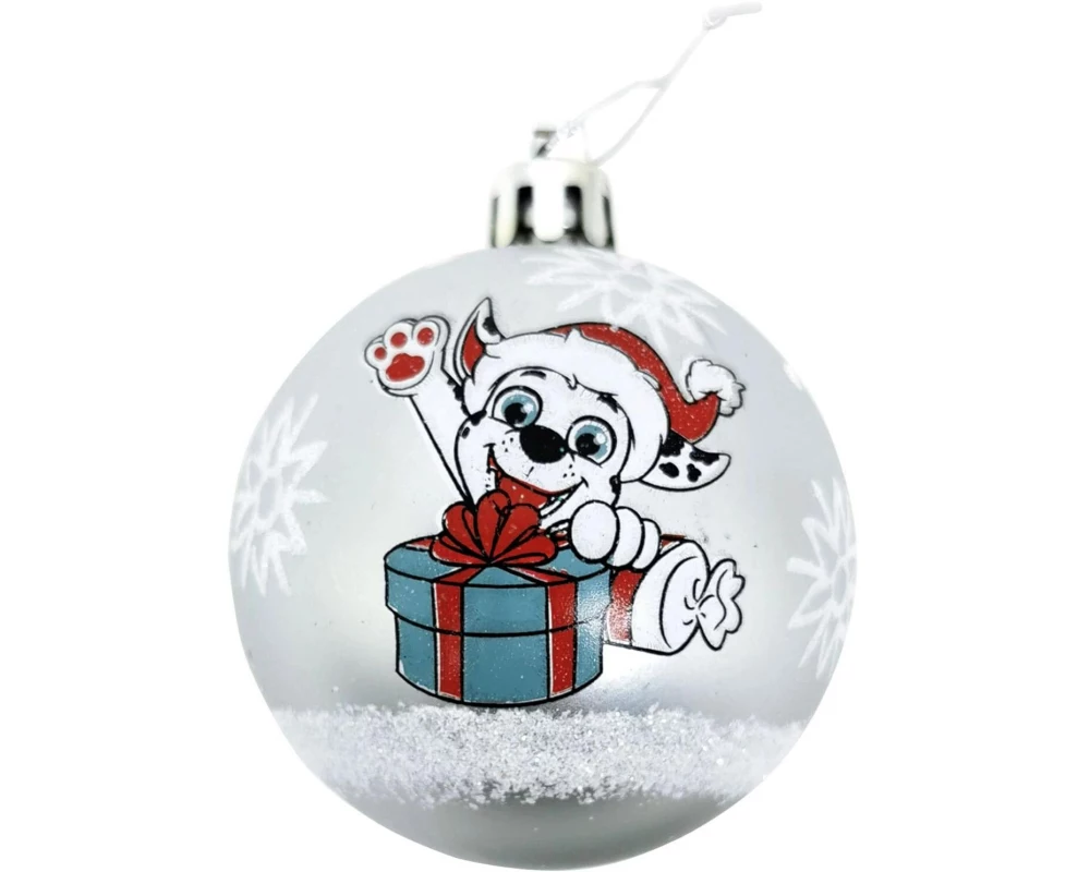 Arditex Weihnachtskugel 10 Stück, Ø 6 cm, Silber, Paw Patrol