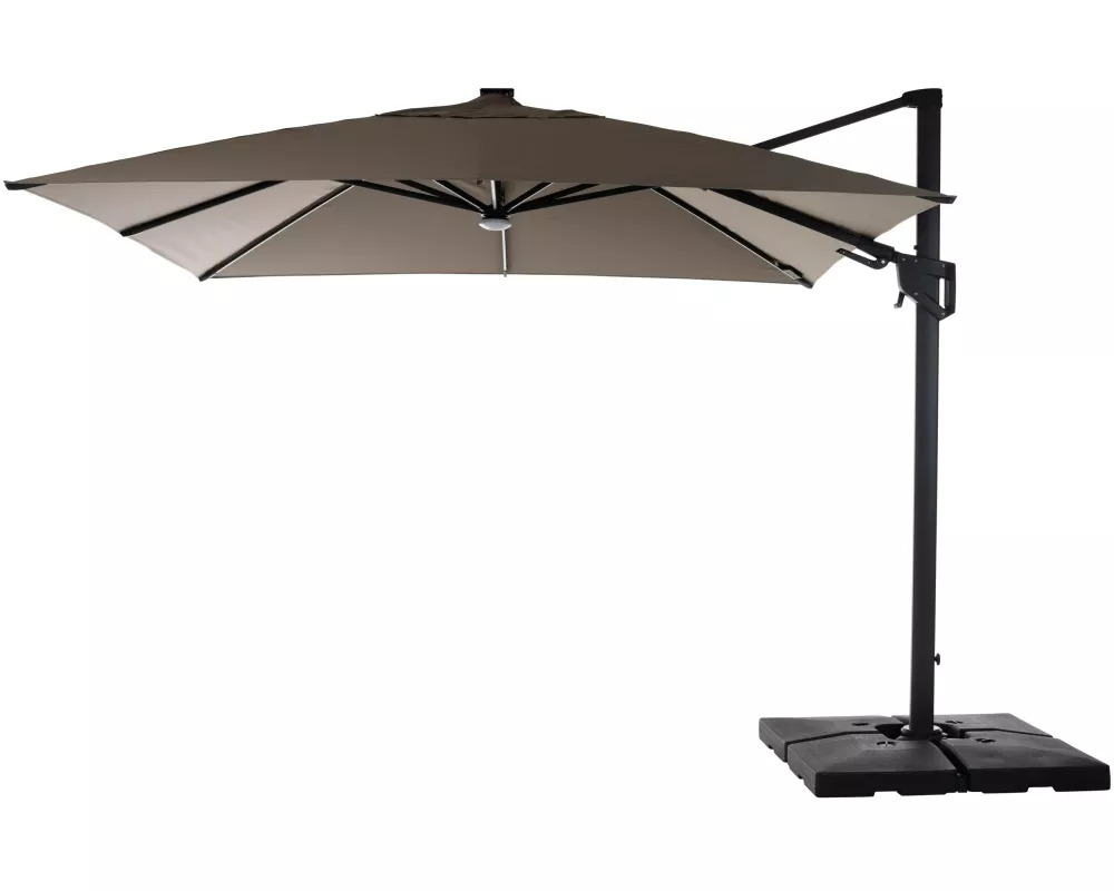 COCON Sonnenschirm mit LED, 300 x 300 cm, hängend, Taupe