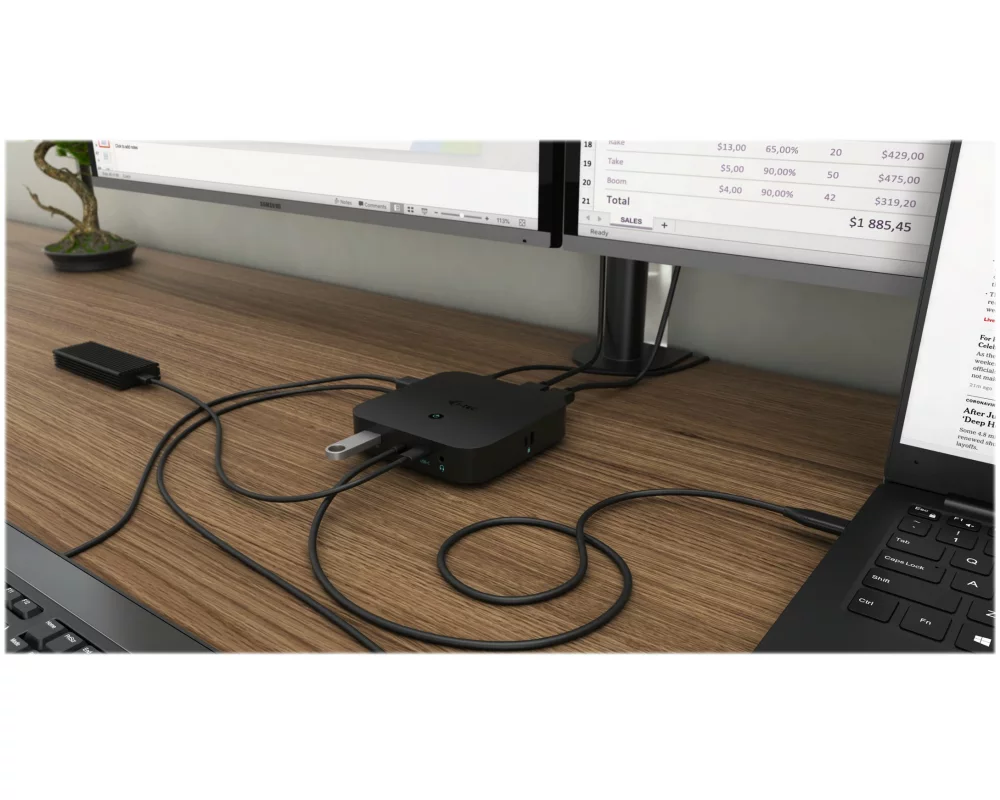 i-tec USB-C Dual Display MST Docking Station 2x DP 1x GLAN 3x USB 3.1 2x USB 2.0 1x USB-C-Data 1x Audio/Mic Jack