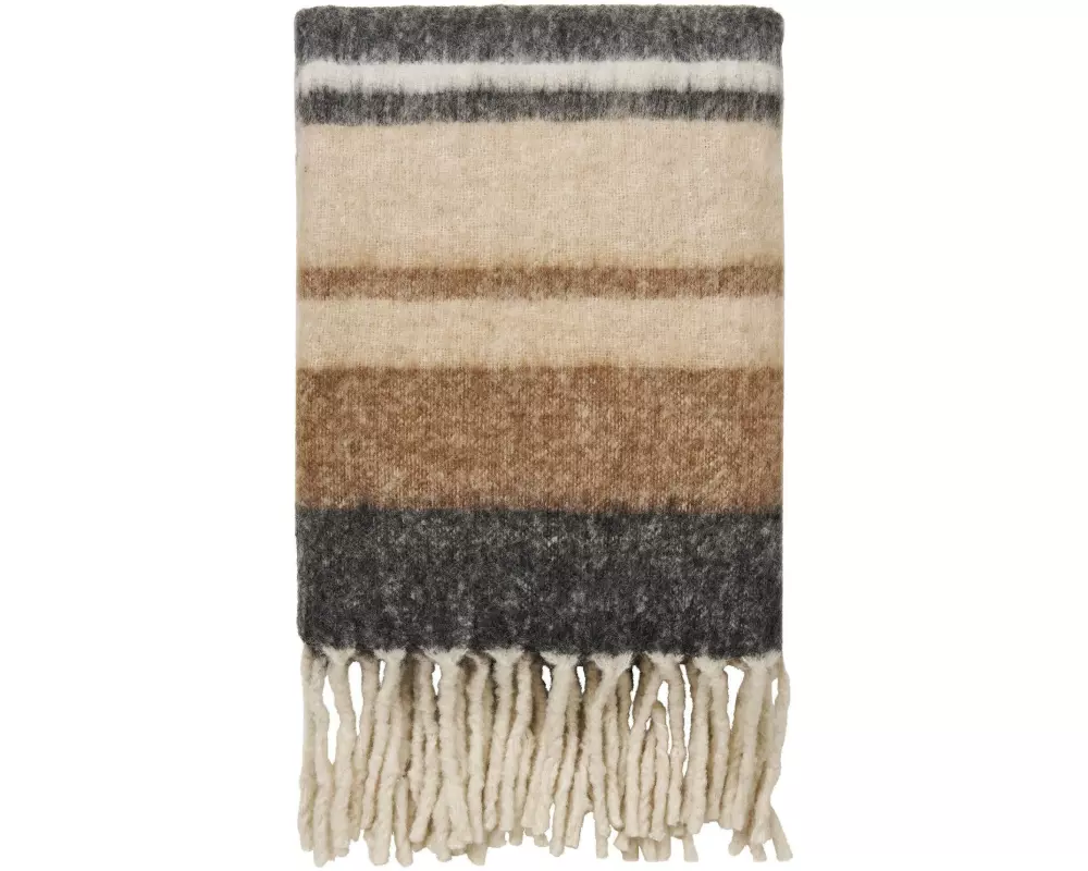 House Nordic Decke Carmel Plaid 130 x 160 cm, Schwarz-Braun