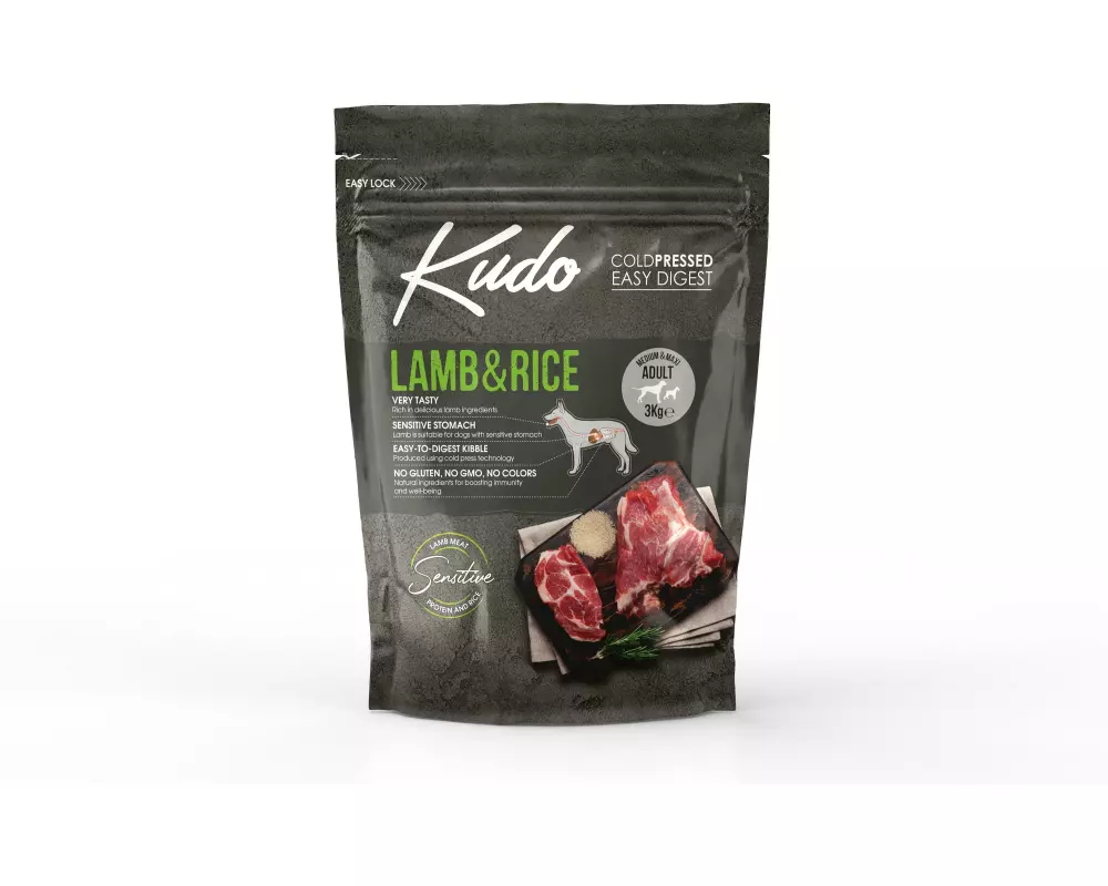 Kudo Trockenfutter Lamm & Reis Medium & Maxi Adult, 3 kg