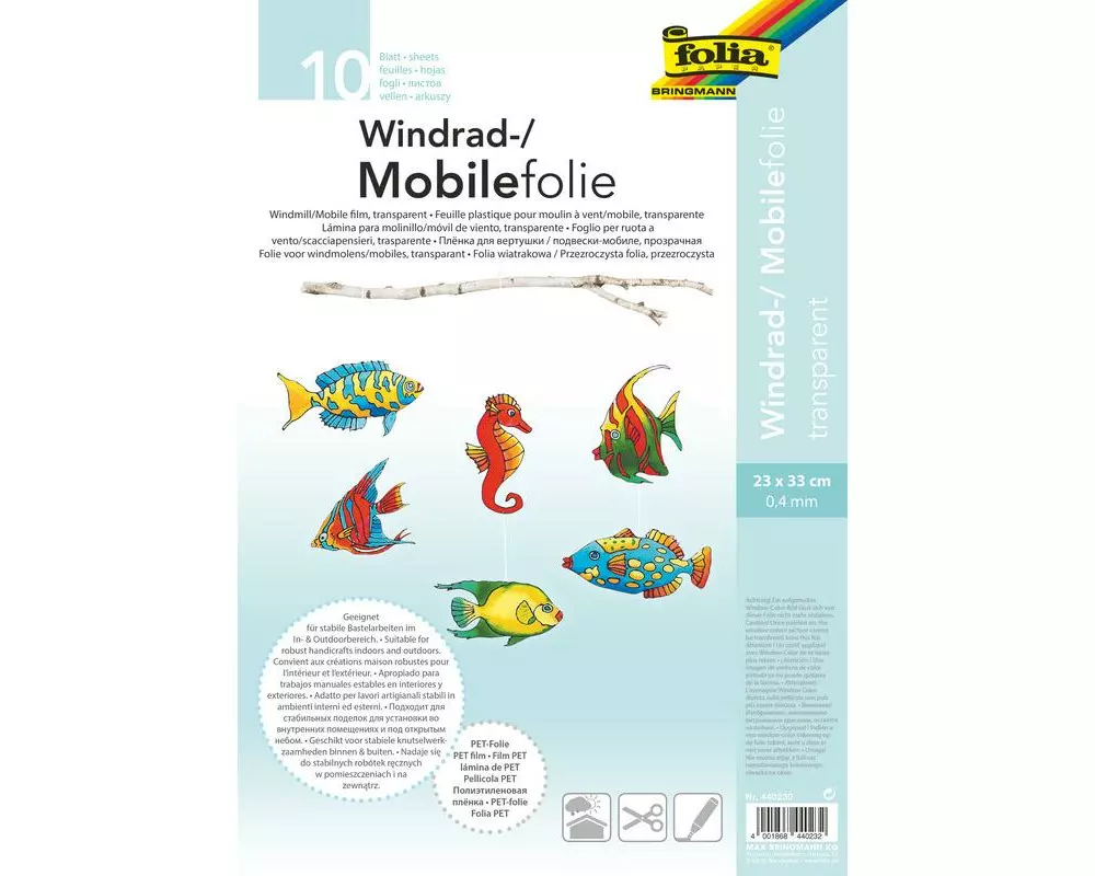 Folia Mobilefolie transparent 0.4 mm 23 x 33 cm