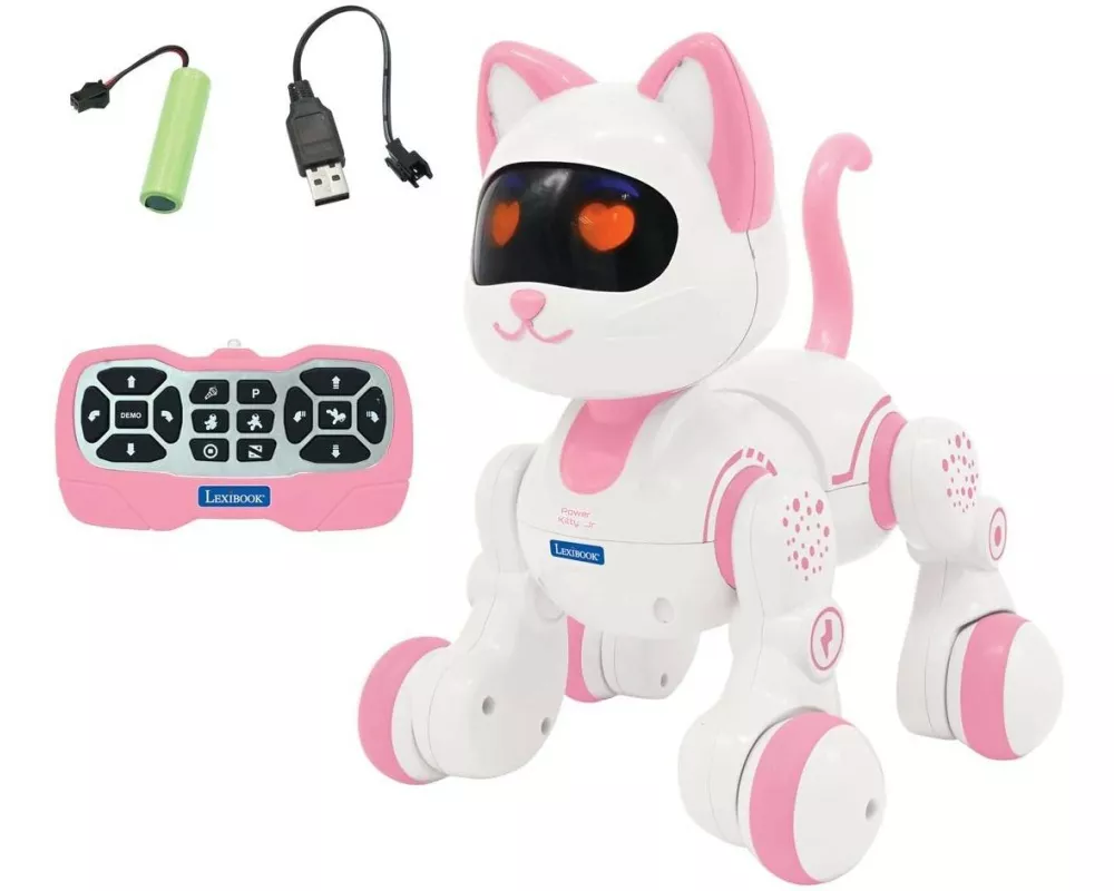 Lexibook Lernroboter Power Kitty Junior Weiss, Rosa