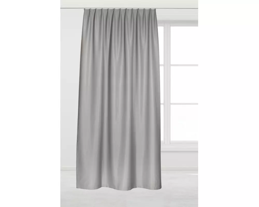Casa Leon Verdunklungsvorhang mit Faltenband 135 cm x 245 cm, Hellgrau
