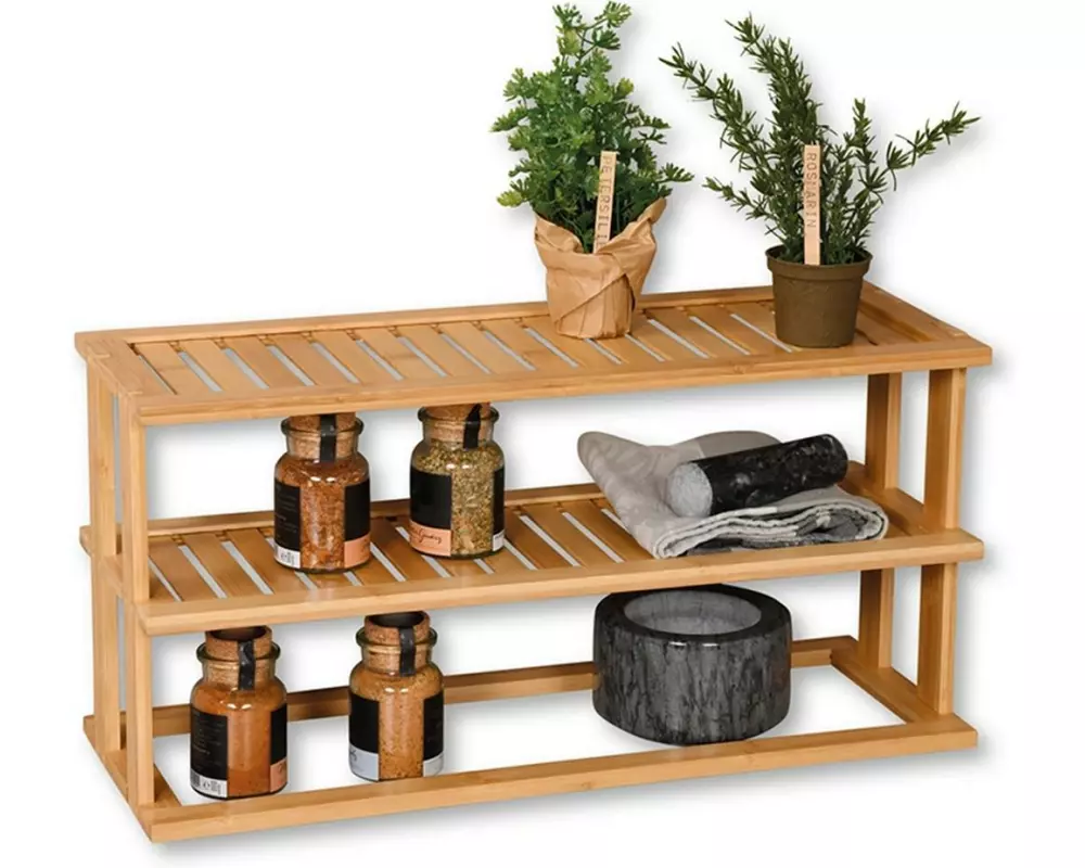 Kesper Küchenregal aus Bambus, 2 Ebenen, 55 x 20 x 27 cm
