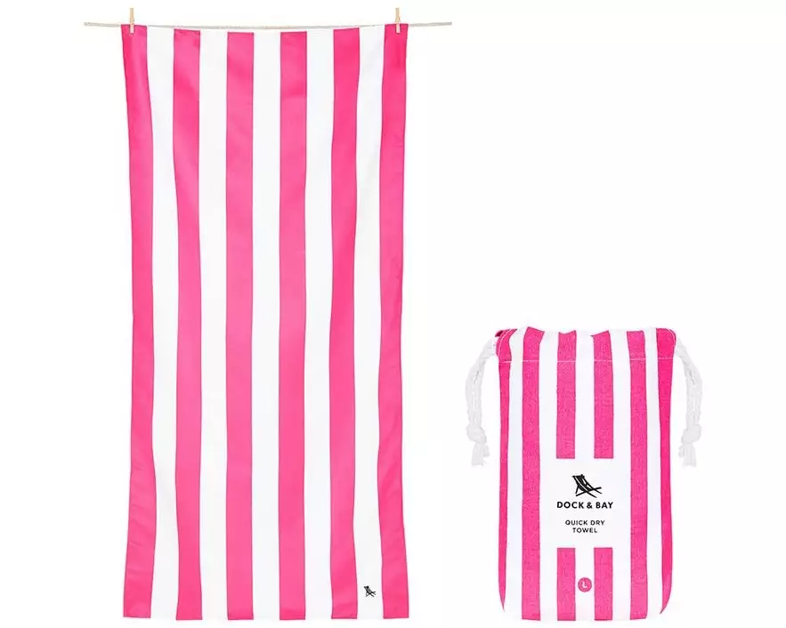Dock & Bay Strandtuch Cabana L, Pink, Weiss