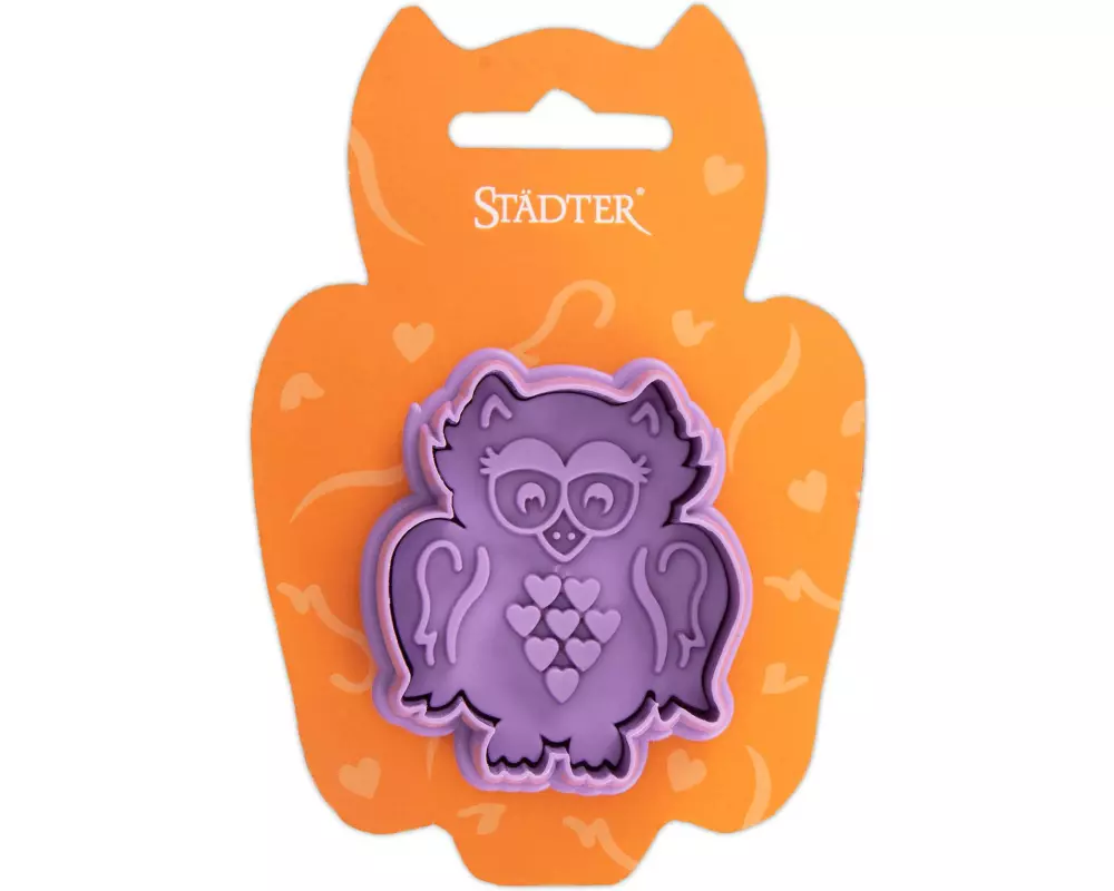 Städter Präge-Ausstecher Eule 4.3 x 5.5 cm, Lila