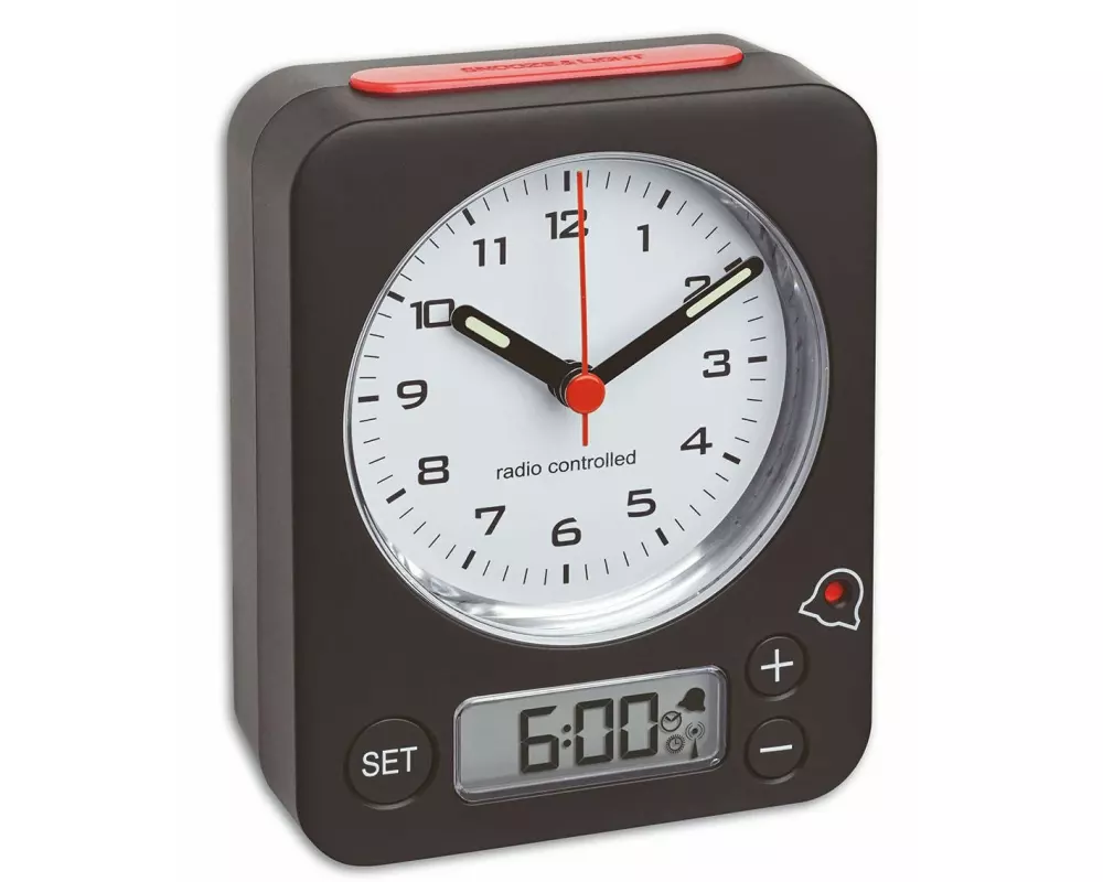 TFA Dostmann Funkwecker Combo Rot/Schwarz