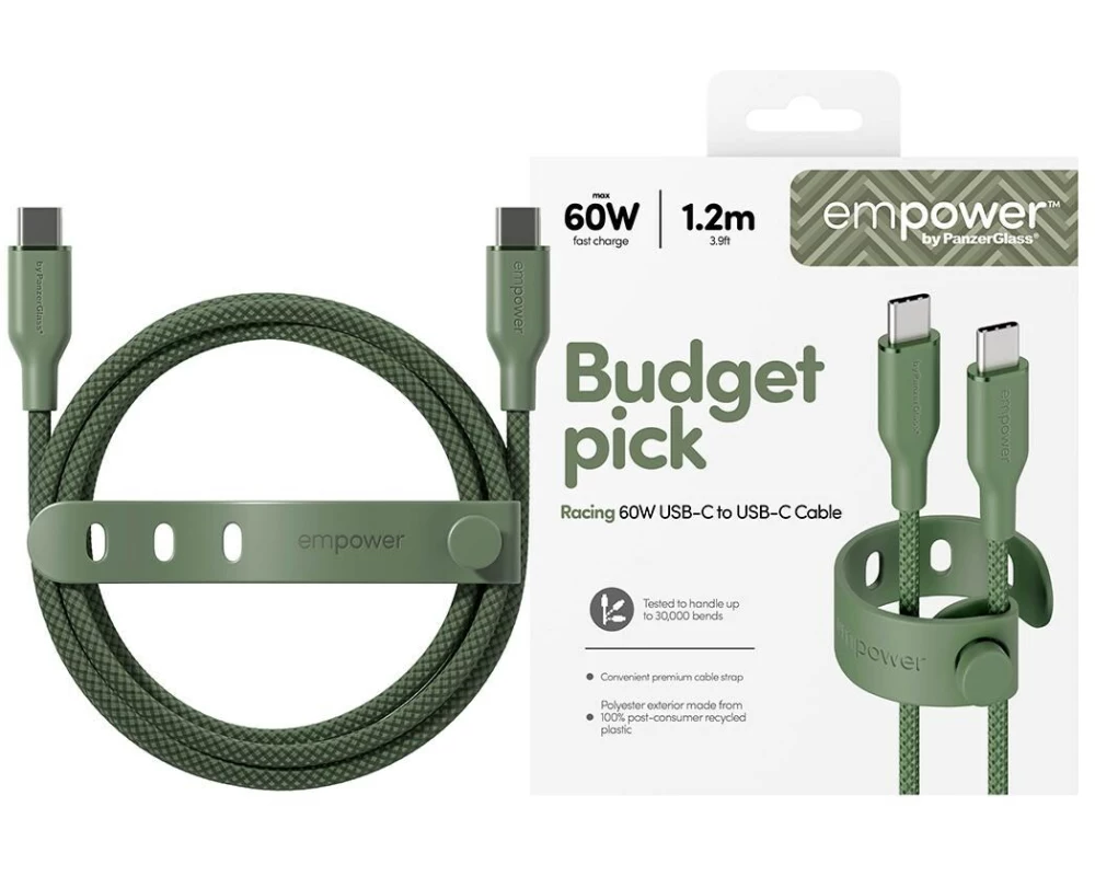 emPower by PanzerGlass USB 2.0-Kabel Racing 60 W USB-C - USB-C 1.2 m